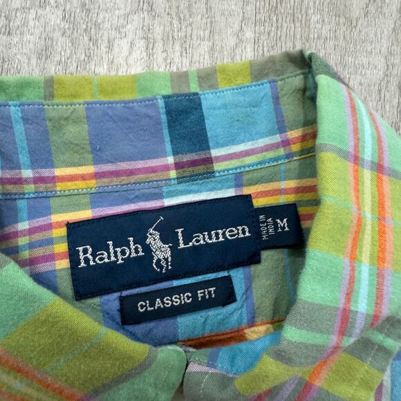 Vintage Polo Ralph Lauren Short Sleeve Button Shirt Men's Medium Classic Fit 90s - Picture 4 of 6